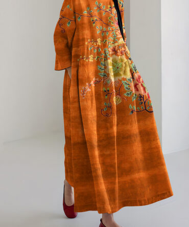 Vintage Floral Pattern Women's Dress