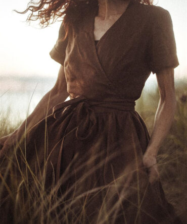 Vintage Flowy Wide Skirt Maxi Wrap Dress